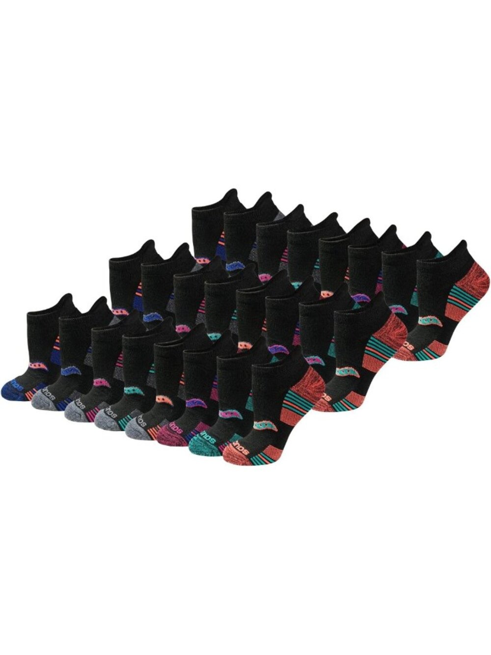 High-Performance Women's Athletic Socks - RunDry, Heel Tab, S-L Sizes, 8-24